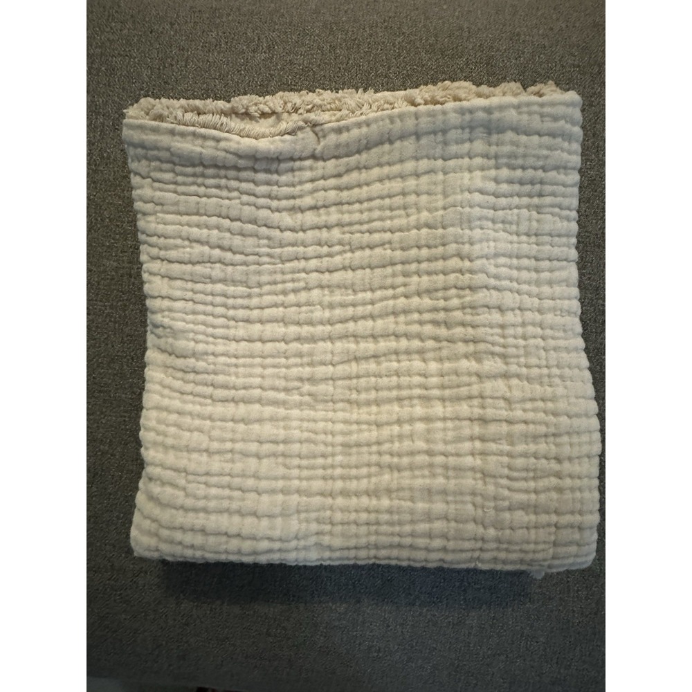 Casaluna King Textured Solid White Cotton Rectangular Pillow Sham Bedding - Picture 6 of 7